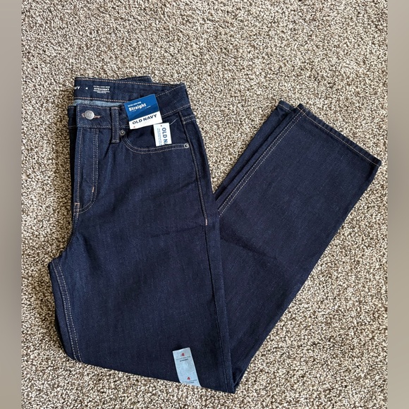 Old Navy Denim - Old Navy Dark Blue Extra High Rise Straight Jeans